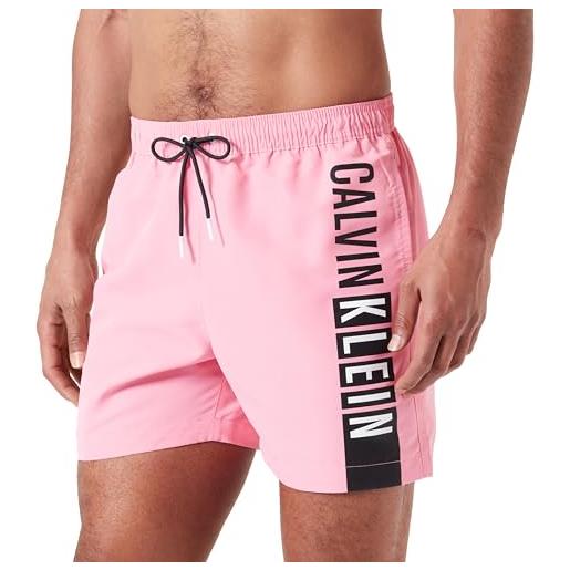 Calvin Klein pantaloncino da bagno uomo medium drawstring lunghezza media, rosa (sachet pink), xl