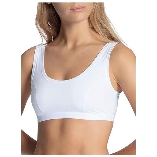 Calida natural joy corsetto, bianco (weiss 001), 44 (taglia produttore: x-small) donna