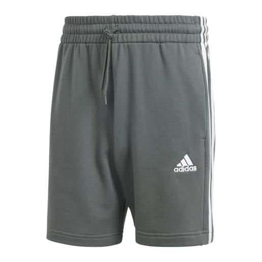 adidas essentials french terry 3-stripes shorts pantaloncini casual, legend ivy, s men's