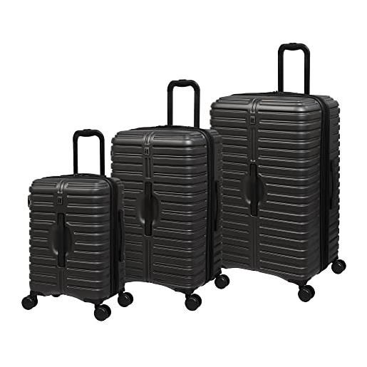 it luggage set di 3 rotelle espandibili hardside a 8 ruote, grigio scuro gabbiano, 3 pezzi, grigio scuro gabbiano, set da 3 pezzi, set jumbo da 3 pezzi hardside 8 ruote espandibili, grigio gabbiano