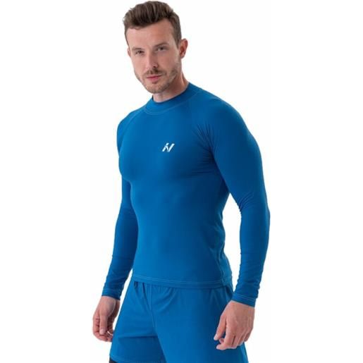 Nebbia functional t-shirt with long sleeves active blue m maglietta fitness