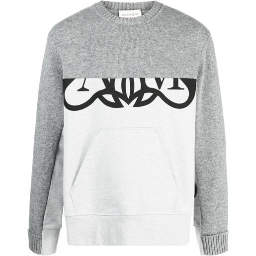 Alexander McQueen maglione con stampa - grigio