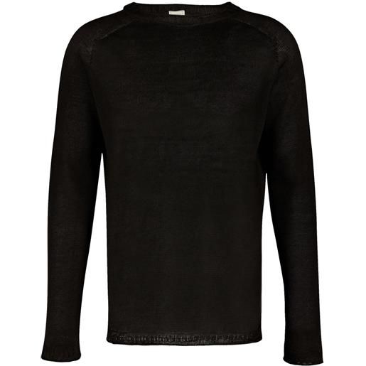 120% Lino crew-neck linen jumper - nero