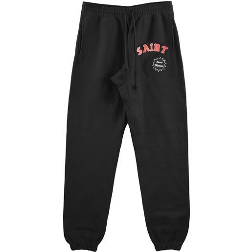 SAINT MXXXXXX logo-print cotton track pants - nero