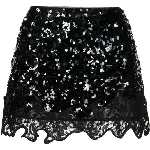 Cynthia Rowley minigonna con paillettes - nero