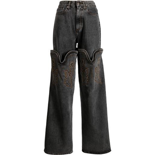 Y/Project cowboy high cuff jeans - nero