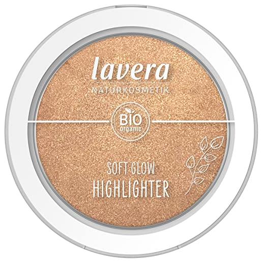 Lavera soft glow highlighter -sunrise glow 01 - olio di mandorle biologico e vitamina e, vegano, luccicante, texture vellutata (1 x 5,5 g)