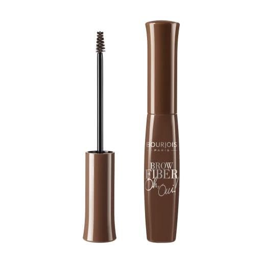 Bourjois mascara sopracciglia brow fiber oh oui, gel per sopracciglia con fibre, formula a lunga durata, 02 castano