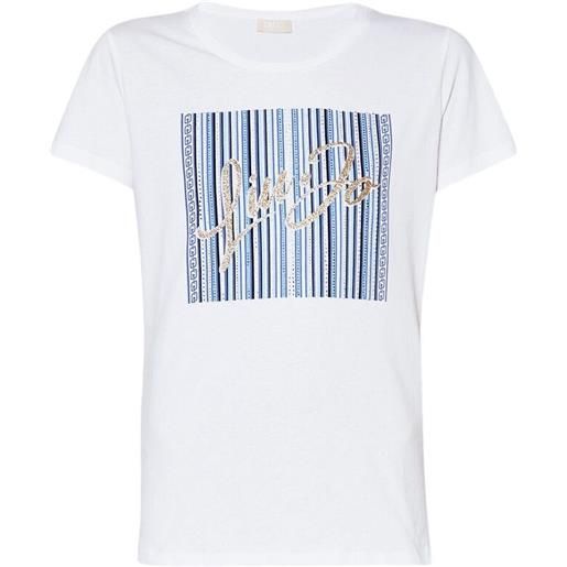 LIU JO - t-shirt logo riga blu