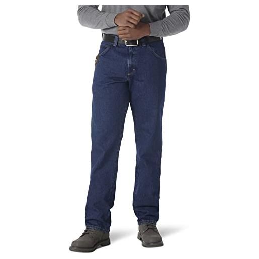 Wrangler riggs workwear - jeans da uomo grandi e alti con vestibilità rilassata, indaco antico. , w44 / l34