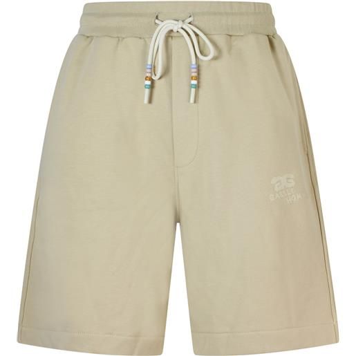 GAëLLE PARIS shorts beige con mini logo per uomo