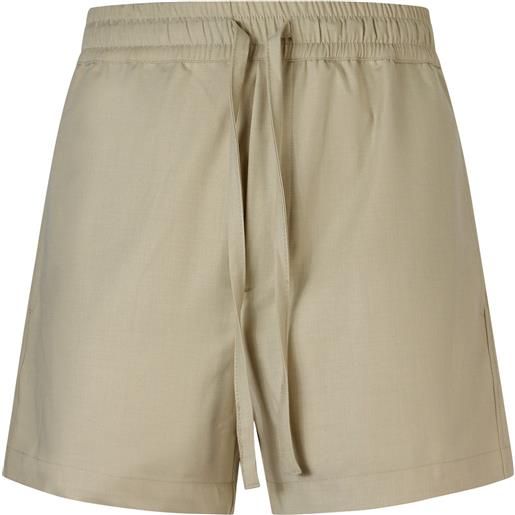 GAëLLE PARIS shorts beige con mini logo per uomo
