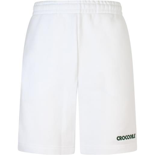 LACOSTE shorts bianchi con mini logo per uomo