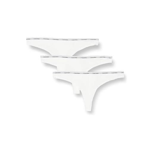 Calvin Klein perizomi donna confezione da 3 modern logo tanga, bianco (white/white/white), s