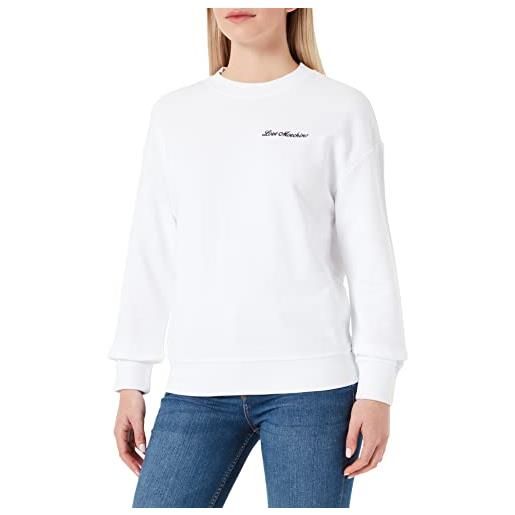 Love Moschino sweatshirt dropped sleeves maglia di tuta, bianco, 46 donna