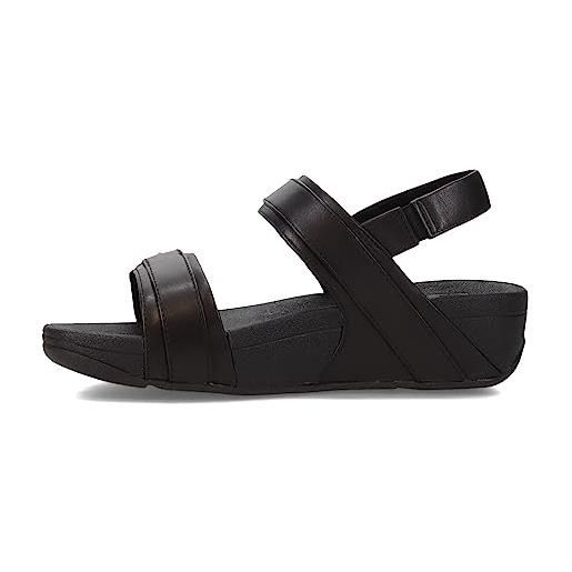 Fitflop lulu adjustable leather back-strap sandals, sandali donna, tutto nero, 39 eu