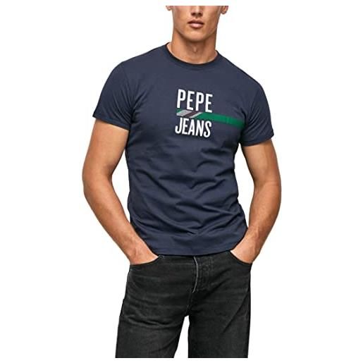 Pepe Jeans shelby, t-shirt uomo, blu (dulwich), xl