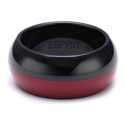ESPRIT anello da donna, acciaio inossidabile, nero/rosso, misura 57 (18.1)