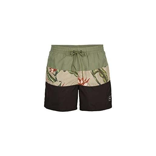 O'neill frame block shorts men, pantaloncini da bagno uomo, green multi, s