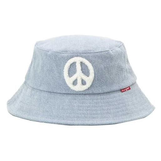 Levi's cappello essenzial bucket hat, jeans blu, s unisex-adulto