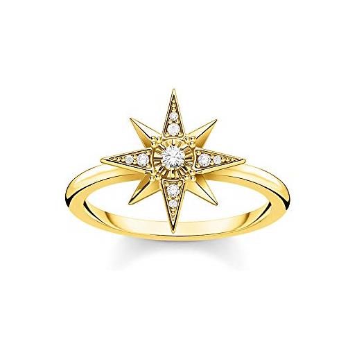 Thomas sabo tr2299-414-14 anello da donna a forma di stella in argento sterling 925, placcato oro giallo 750