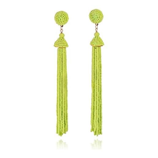 Orecchini lunghi da donna pendenti Bohemian Tassel Earring Ethnic reale