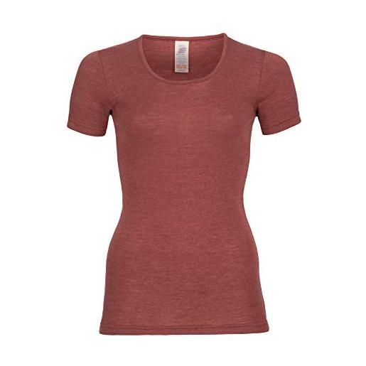 Engel natur, camicia da donna/t-shirt a maniche corte, 70% lana (biologica), 30% seta (42-44 eu, rame)