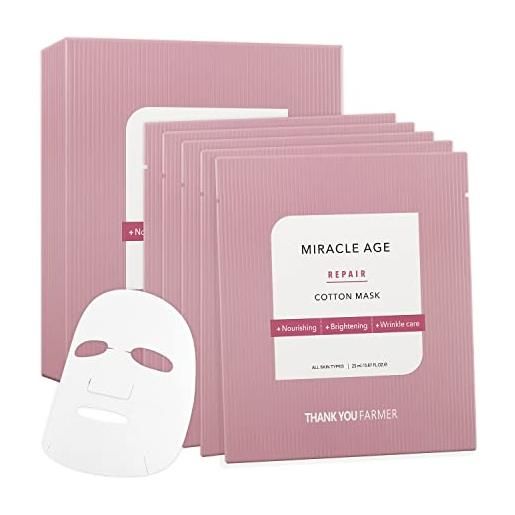 THANKYOU FARMER miracle age repair cotton mask (box of 5) | saccharomyces ferment, nourishing