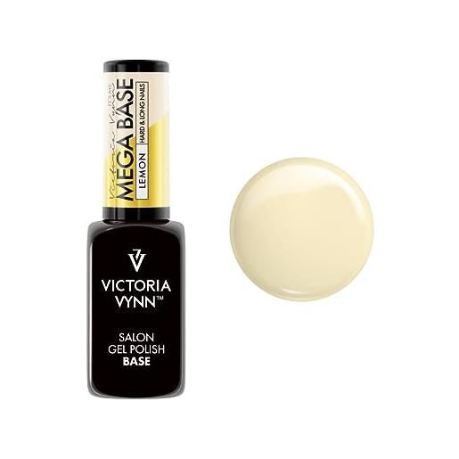 Victoria Vynn mega base lemon - smalto gel ibrido uv led, per unghie dure e lunghe, 8 ml