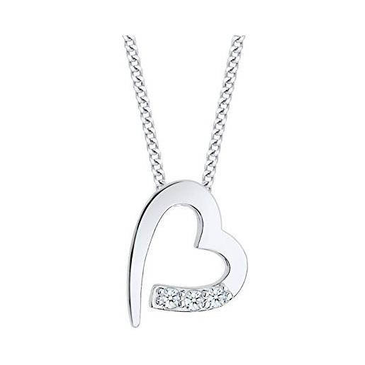 DIAMORE elli diamonds collana donne ciondolo cuore con diamante (0,04 ct. ) in argento sterling 925