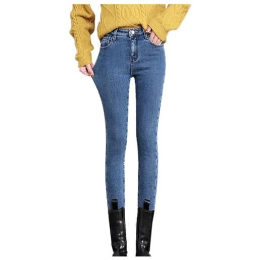 Generic leggings casual da donna a vita alta elasticizzati in jeans leggings eleganti skinny caldi leggings per le donne leggings estivi per le donne, azzurro, xxl