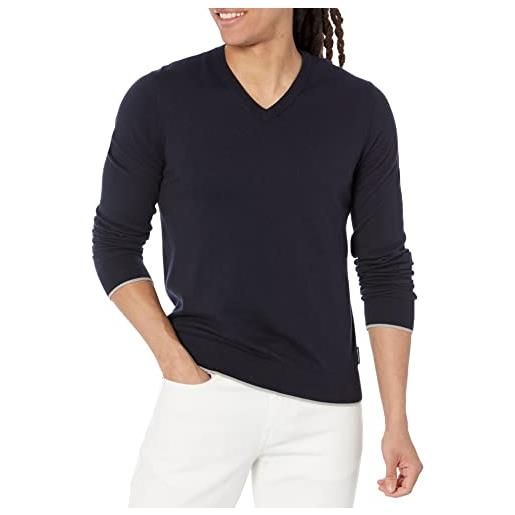Armani exchange cotone cashmere con scollo a v, maglione da uomo, blu (navy), xxl