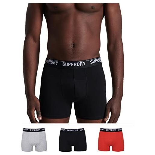 Superdry boxer multi pack, nero, arancione, grigio, xxl uomo
