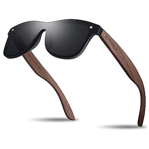 KITHDIA occhiali da sole in legno da uomo unisex occhiali da sole polarizzati con protezione uv400 occhiali da sole donna c5029