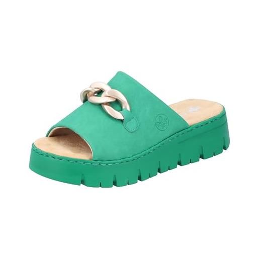 Rieker v1088, ciabatte donna, verde, 40 eu