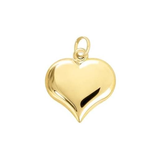 forme di Lucchetta lucchetta - ciondolo con cuore bombato in 18 carati 750 - piccolo o grande | charms e ciondoli per bracciale e catenina (fino a 4mm) | per donna ragazza bambina