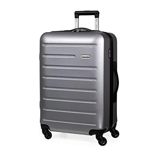 Pierre Cardin voyager - valigia da 64,6 cm, con 4 ruote girevoli, peso 3,5 kg, tappo 64,6 l, altezza 60 cm, cl89351-m, grigio antracite, m, set bagagli