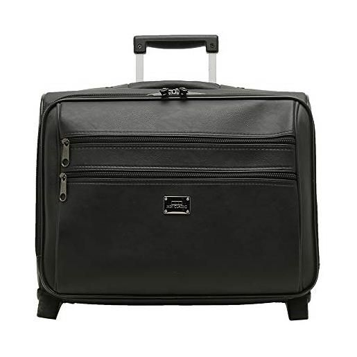 MISAKO bass valigetta esecutiva con ruote - valigetta con ruote per laptop - valigia trolley per laptop e documenti bass nero 37 x 44 x 21 cm