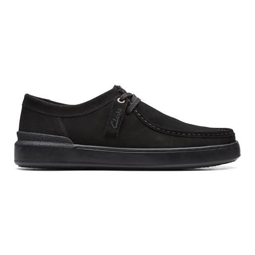 Clarks court lite wally - scarpe in pelle scamosciata, misura standard, taglia 7, colore: nero, nero, 41 eu