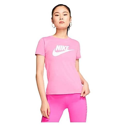 Nike w nsw tee essntl icon futura, t-shirt donna, verde (tropical twist/luminous green), xs