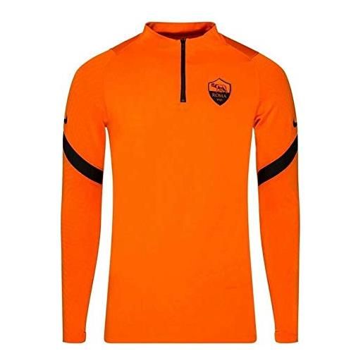 Nike roma m nk dry strk dril top cl, t-shirt a manica lunga uomo, safety orange/black/(black) (no sponsor-3rd), s