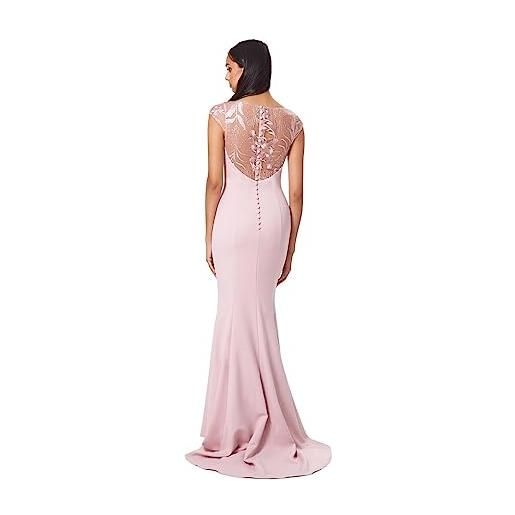 Jarlo London masa fishtail maxi dress, orignal pink, 48 women's