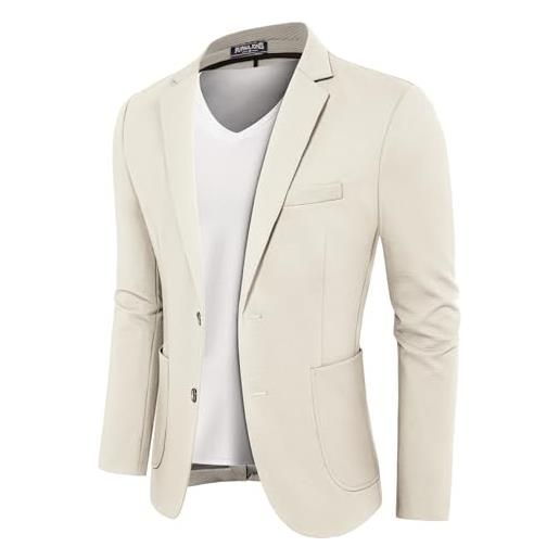 PJ PAUL JONES giacca sportiva da uomo, con 2 bottoni, per il tempo libero, blazer, vestibilità regolare, beige. , xxl