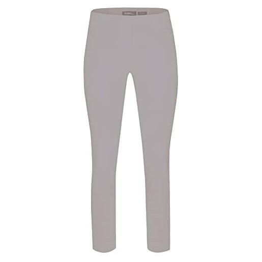 Robell style rose09 - pantaloni da donna comodi ed elastici 7/8 con gamba sottile, grigio perla, 50