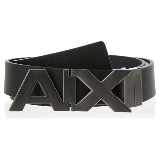 Armani Exchange hinge belt, cintura, uomo, nero (black/phantom 43120), 6 (taglia produttore: 36)