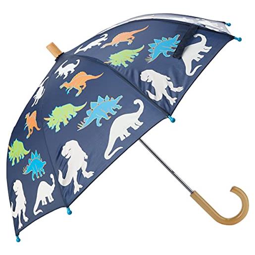 Hatley printed umbrella impermeabile, colour changing linework dinos, one size bambino