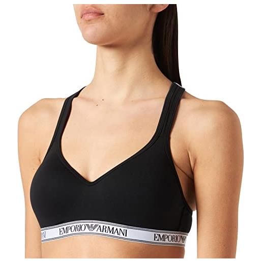Emporio Armani underwear padded bralette bra iconic logoband, reggiseno imbottito, donna, nero, xs