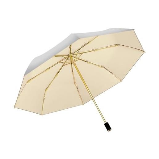 ThreeH ombrello solare che blocca per adulti donne portatile pieghevole ombrello compatto 8 costole panno pongee ad alta densità, rosa