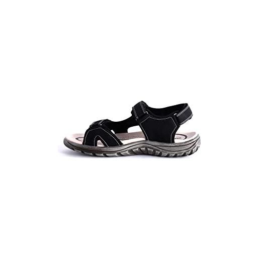 Valleverde sandalo uomo tessuto e pelle 54801 nero una calzatura comoda adatta per tutte le occasioni. Primavera estate 2020. Eu 40