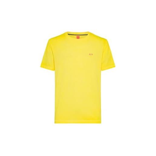 SUN 68 sun68 t-shirt t34145 uomo 100% cotone giallo s